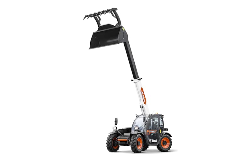 Bobcat TL25.60 Teleskopstapler mit Bob-Tach-Aufnahmeplatte am Teleskoparm, Studiofoto