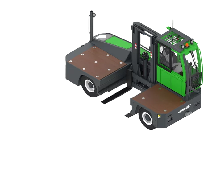 Combilift FSE elektrischer Seitenstapler mit Doppelplattform, freigestellt