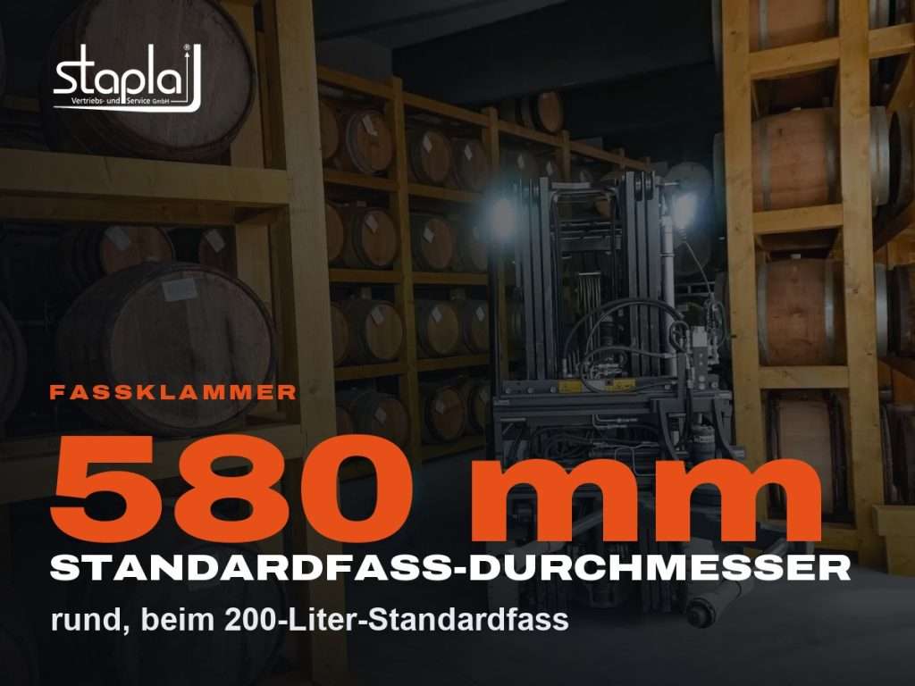 stapla Grafik: 580 mm, rund, beim 200-Liter-Standardfass