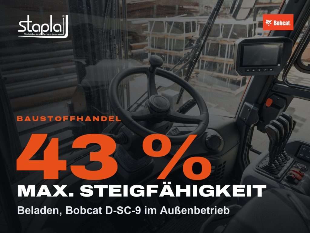 stapla Grafik: 43 %, Beladen, Bobcat D-SC-9 im Außenbetrieb