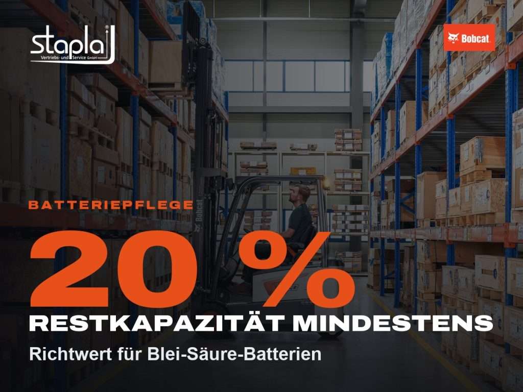 stapla Grafik: 20 %, Richtwert für Blei-Säure-Batterien