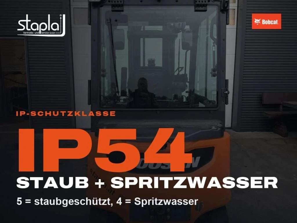 stapla Grafik: IP54, 5 = staubgeschützt, 4 = Spritzwasser