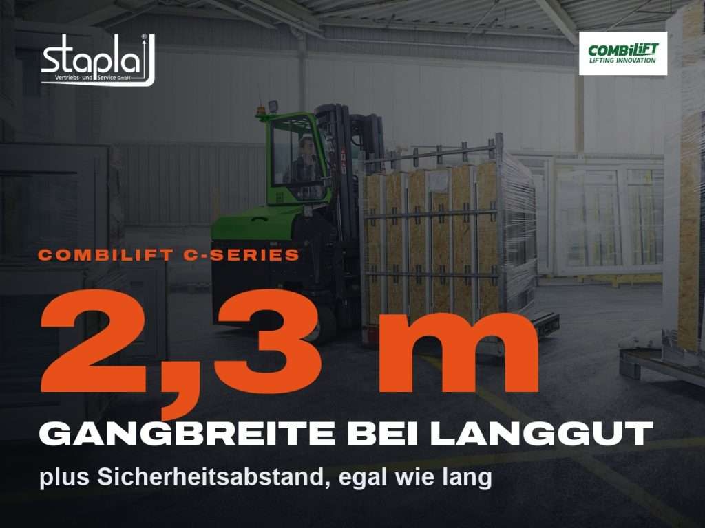 stapla Grafik: 2,3 m, plus Sicherheitsabstand, egal wie lang