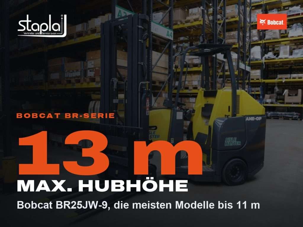 stapla Grafik: 13 m, Bobcat BR25JW-9, die meisten Modelle bis 11 m